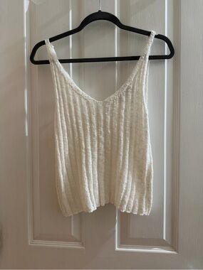 Mango Cream Ribbed V-Neck Knit Camisole